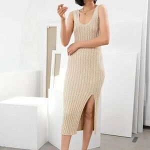 & Other Stories | Glitter Cotton Blend Knit Midi Dress | Size XS